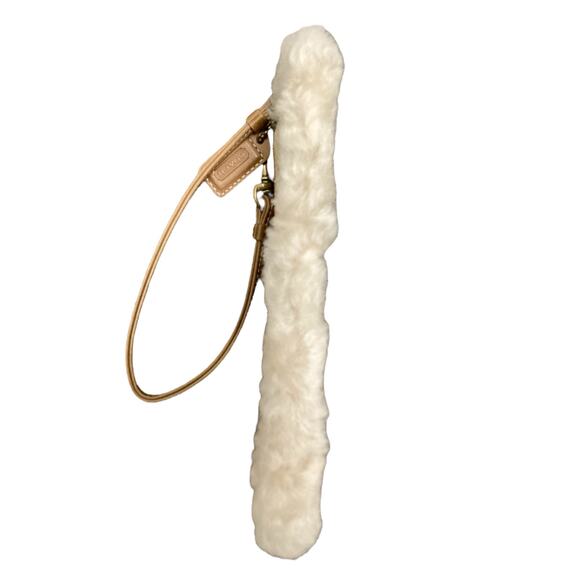 Coach Wristlet Women’s One Size Small Shearling And Suede Zipper Camel Color - Picture 4 of 5